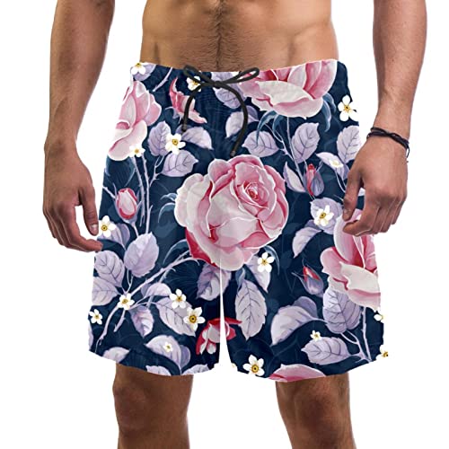 Fleurs roses aquarelles maillots de bain hommes pour vos vacances