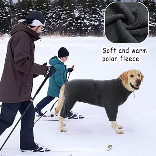 Axcimond Hundemantel mit Beinen warm Fleece Pullover Hund Winter Mantel Hund mit Reißverschluss Hundejacke für kleine mittlere große Hunde kaltes Wetter Hundekleidung Hundepullover Fleece Hundepyjama