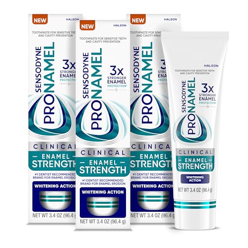 Sensodyne Pronamel Clinical Enamel Strengthening Toothpaste, Whitening Action, 3.4 oz (3 Pack)