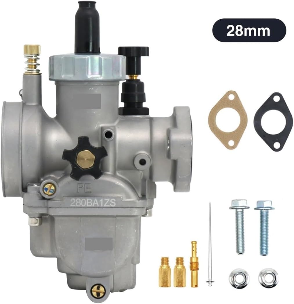 MOTOS Motorcycle Carburetor 50-250CC PE Carburetor Compatible With GY6 Off-Road Motorcycle Bicycle Moped(28mm)