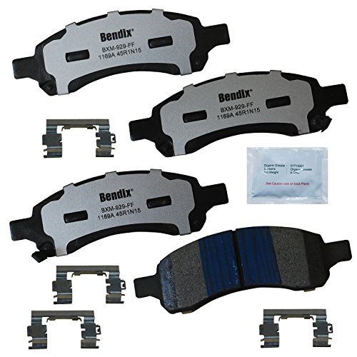 Image of Bendix Fleet Metlok MKD1169AFM Semi-Metallic Front Brake Pads for Buick Enclave 2017-2008, Chevrolet Traverse 2017-2009, GMC Acadia 2016-2007, Acadia Limited 2017, Saturn Outlook 2010-2007