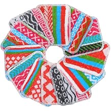 LemonRoad 12 Pack Non-Scratching Dish Scrubber Kitchen Reusable European Scouring Pads 5 x 6 Dishwasher Safe Scrub for Cleaning Kitchen, Bathroom and Household, Assorted Colors and Designs