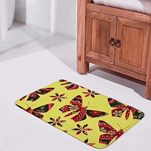 Tapis de bain antidérapant absorbant l'eau en velours de corail vert - 3