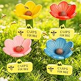 Bienentränke für den Garten, 4 Stück Cups for Bee Bienentränke Insektentränke Garten, Bunter Blumenförmige Bienen Trinkbecher für Durstige Bienen Schmetterlinge Bestäuber, Garten Balkon Dekoration