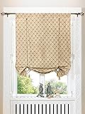 Raffrollo, Farbe beige, 1 Stück, heine home, Größe: ca. HxB: 140x45 cm, mit ca. 10 cm Tunneldurchzug , Raffung erfolgt mittels zweier Kordelbänder mit bommel und kann auf jeder beliebigen Höhe gebunden werden