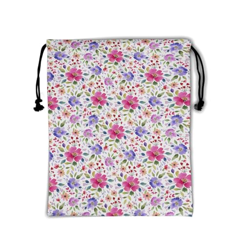 Image of Nerxy Floral Grip Bag - Spring Gymnastics Grip Bag Summer Gymnasts Gym Bag Pink Flower Drawstring Gift Bag Gym Storage Pouch for Sports Party Favors