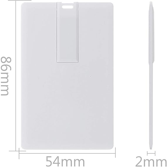 Credit Card USB Flash Drive 1GB 50 Pack Business Card Bank Card Shape Flash Drive Memory Stick Key Credit USB Drive White