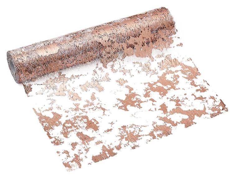 Table Runner, XENGUAN Metallic Glitter Mesh Table Runner Roll for Wedding Birthday Baby Shower Party Home Table Decorations 11 Inch x 49 Feet (Rose Gold)