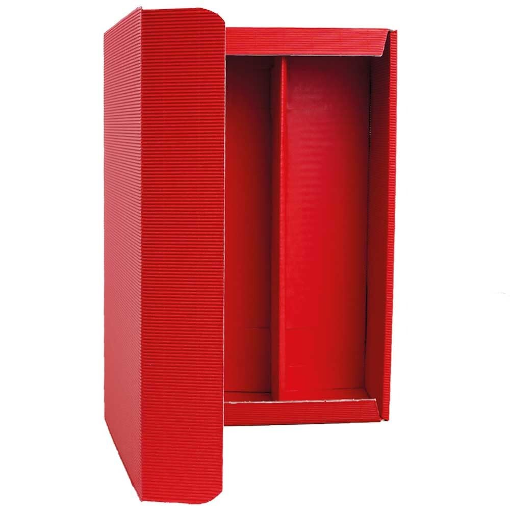 2er Weinkarton, Geschenkkarton, Rot, Wellpappe, 36 x 18 x 9 cm, 25 Stück