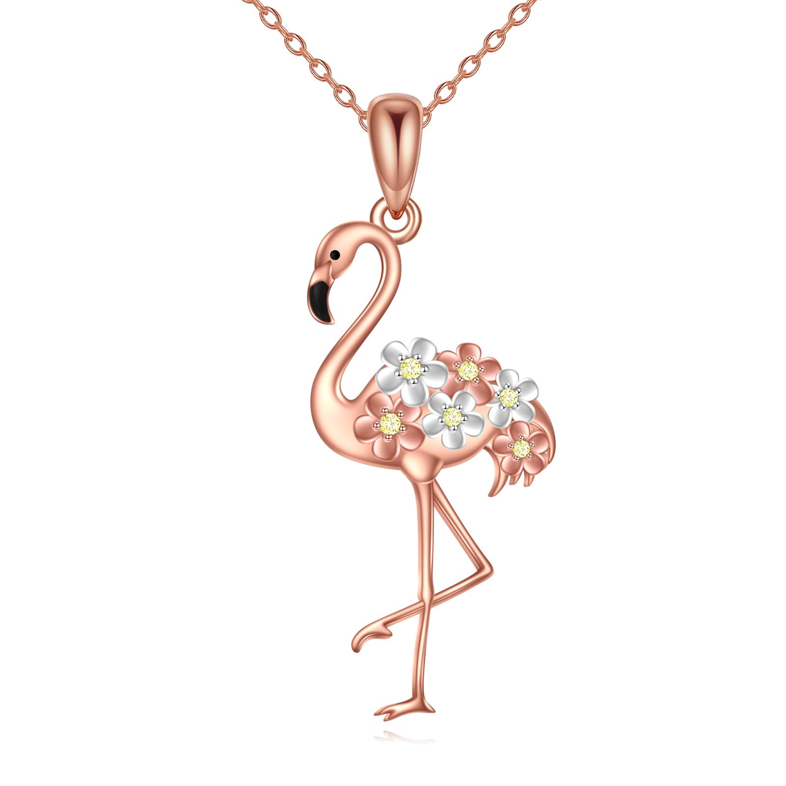 VENACOLY Flamingo, collana in argento sterling 925, con ciondolo