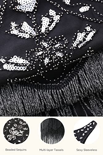 BABEYOND 1920s Flapper Dress Roaring 20s Great Gatsby Costume Dress Fringed Embellished Dress4