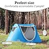 Abco Tech Pop Up Tent - Portable Tent for Camping 2 Person Pop Up with Double Doors - Water-Resistant and UV Protection - Foldable Cabana with Zipper and Carrying Bag - Sky Blue, 88.6"x47.2"x37.4" #2