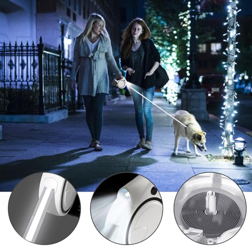 Hundeleine einziehbar 5m, Rollleine Hundeleine ausziehbar, Rollleine Reflektierende für Hund, 360° Verhedderungsfreier Leinenverlängerung, Robuste Ausziehleine für kleine & große Hunde