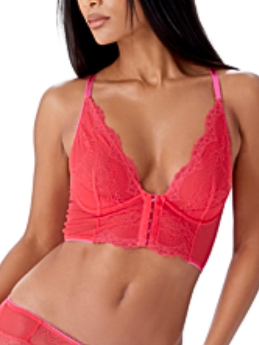 Gossard 7718 Superboost Lace Deep V Bralette Rose Red