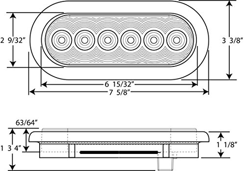 Kit Luz LED Trasera Ovalado 6" Blanco Optronics miniatura 2