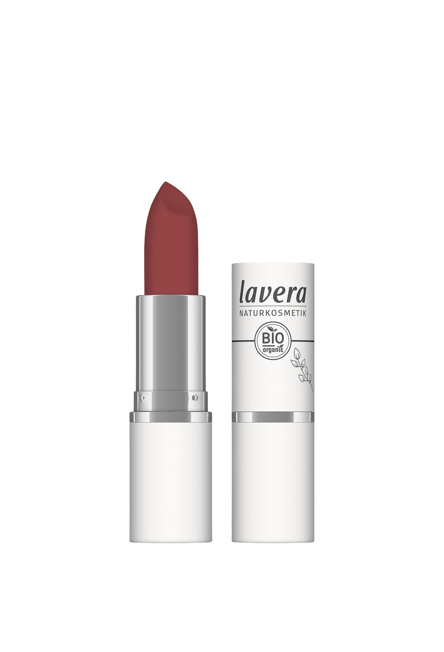 lavera Velvet Matt Lipstick - Vivid Red 04 - natural cosmetics - Comfortable wear, no drying out the lips - Longlasting - Gluten free - Organic blossom butter & Organic sunflower oil - 4,5g