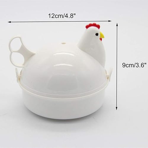 Miniatura 4 de Caldera de huevos para microondas, 4 capacidades escalfadoras de huevos, olla de huevo con forma de pollo, vaporera para desayuno en microondas