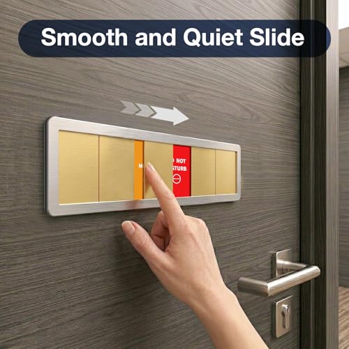 Image of Office Door Signs- 6 Options Out Of Office Sign for Door,Do Not Disturb, In A Meeting,Please Knock, Come On In,Back Soon, Privacy Slider Sign for Workplace Privacy & Conference Room
