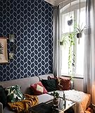 Peel and Stick Wallpaper Blue Geometric Wallpaper Removable Contact Paper Modern Peel and Stick Wall