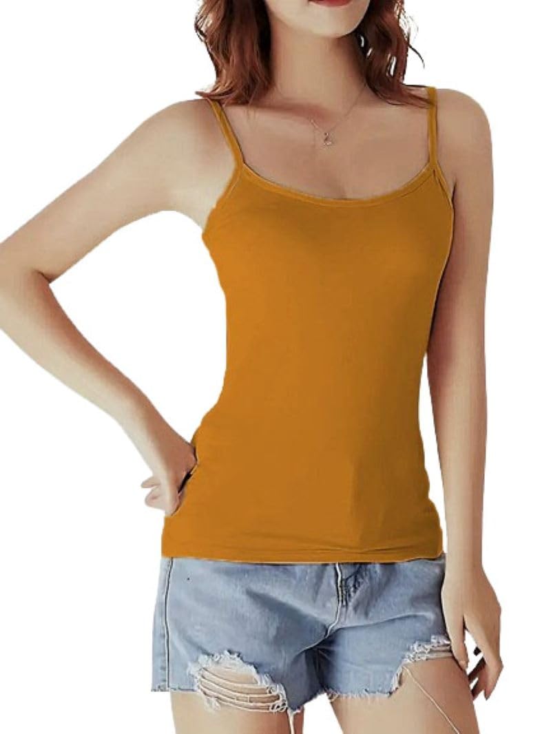 Camisole for Women, Premium Stretchable Fabric, SELF Fabric ADJESTABLE Spaghetti, Slim FIT, Non Padded-image-33