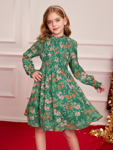 Image of GRACE KARIN Girls Long Sleeve Floral Dress Fall Winter Casual Dresses 6-14Y