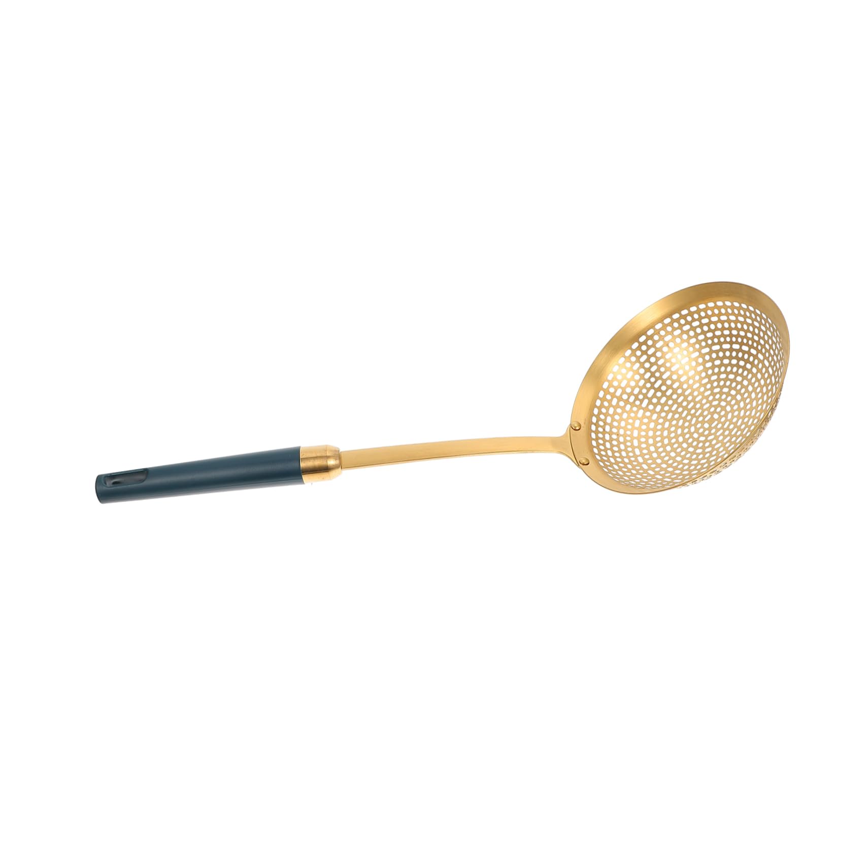 COLLBATH 1Pc Stainless Steel Skimmer Ladle with Long Handle Frying Spoon for Cooking and Frying Kitchen Tool for Home and Restaurant Use Elegant