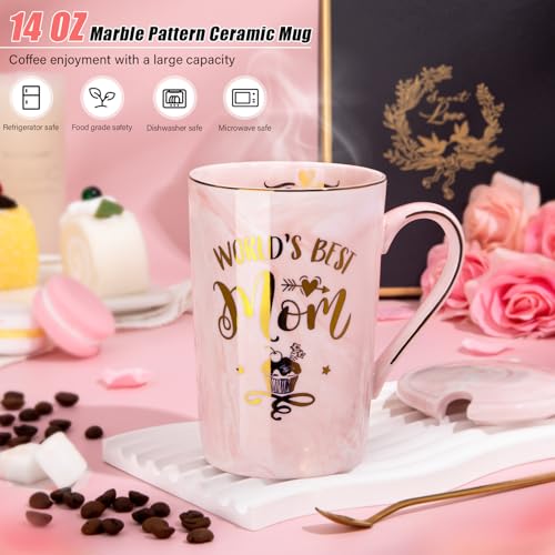 Birthday-Gifts-for-Mom-Mothers-Day-Gifts-for-New-Mom-from-Daughter-Son-Funny-Worlds-Best-Mom-Mug-Present-Set-14Oz-Pink-Marble-Gold-Printing-Coffee-Cup-with-Lid-Spoon-Greeting-Card-Gift-Box Birthday Gifts for Mom Mothers Day Gifts for New Mom from Daughter Son Funny Worlds Best Mom Mug Present Set 14Oz Pink Marble Gold Printing Coffee Cup with Lid Spoon Greeting Card Gift Box