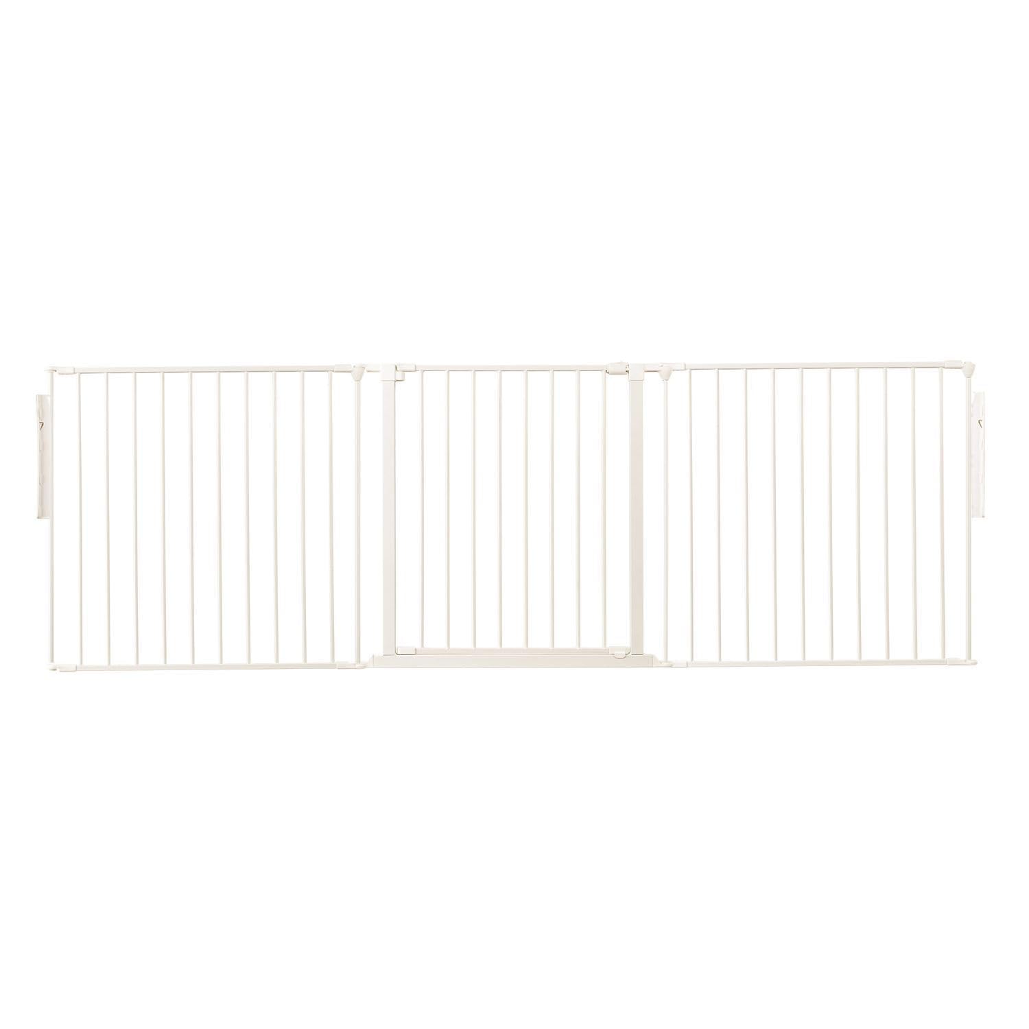 Safetots Premium Multi Panel Room Divider, up to 226cm Wide, White, 70cm Tall, Multi Panel Flexible Room Barrier, Room Divider with Door for Baby and Toddler, Easy Installation