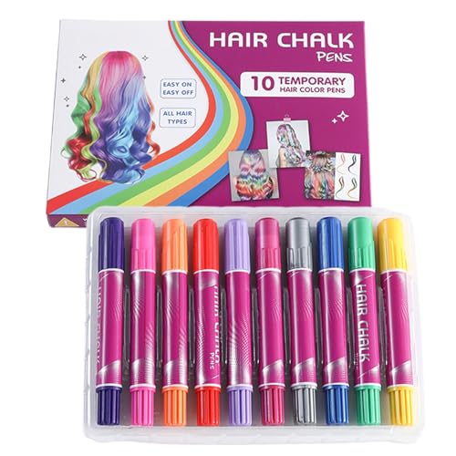 Niesel Tiza para el pelo, 10 colores, marcadores temporales, juego de maquillaje, juguete divertido para adolescentes y adultos, cosplay