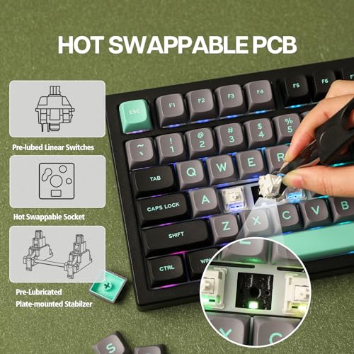 Image of EPOMAKER x Feker Galaxy80 Gaming Mechanical Keyboard Kit Gasket, Aluminium Alloy Barebone Kit, with Hot-Swappable, NKRO, for Win /Mac /Gamer (Black, Wireless Kit)