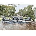 HERA'S HOUSE Patio Furniture Set, All Weather 5 Pieces Metal Outdoor Conversation Set with Sofa,Chairs and Coffee Table for Lawn, Garden, Backyard, Modern Outdoor Conversation Set for Deck