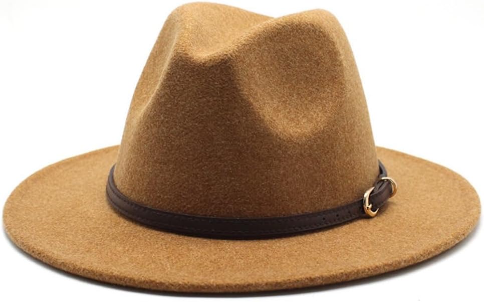 Classic Wool Fedora Hat, Gray with Leather Band