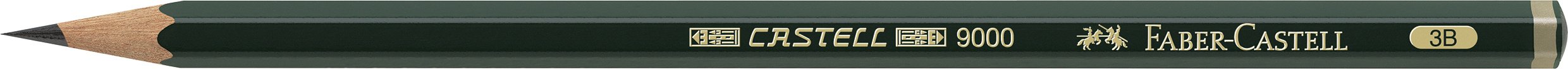 Faber-Castell B-9000-3B - Blíster con 1 lápiz de grafito Castell 9000, graduación 3B