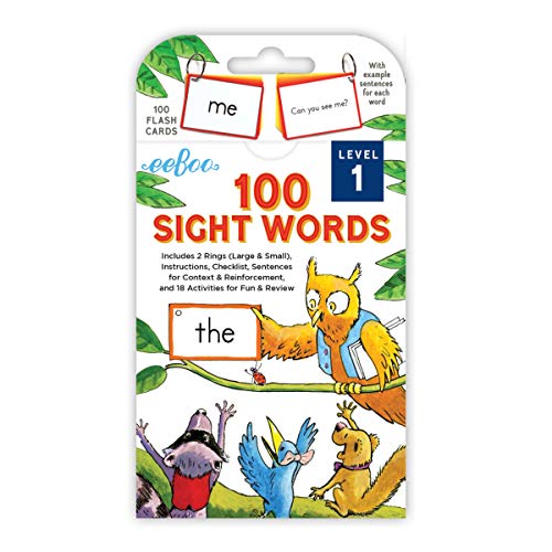eeBoo 100 Sight Words Flash Cards (Level 1)