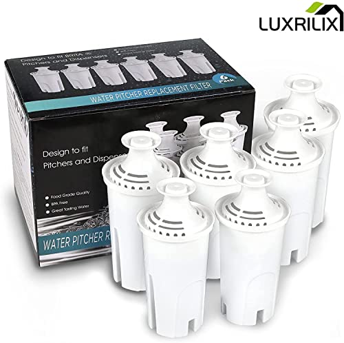 Replacement Pitcher Water Filter Ob03 For Britta Pitchers And Dispensers (6 Pack) Water Pitcher Filter Compatible With Britta Ob03 Classic 35557 Mavea 107007 By Luxrilix #TOP4