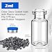 BrightRow 200 Pack 2ml Glass Vials Clear Glass Empty Vials for Injection with Plastic-aluminum Flip Caps and Rubber Injection Stoppers Flat Bottom Lab Vial (Blue Lid)
