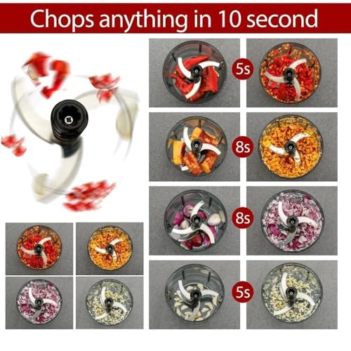 Image of Chopper for Kitchen Use 1100 ML, Push Chopper with 6 Blades, Vegetable ChopperKitchen Accessories Items for Home Cutting Vegetables, Onion, Ginger, Garlic, Salad, Tomato, Potato (DDD2)