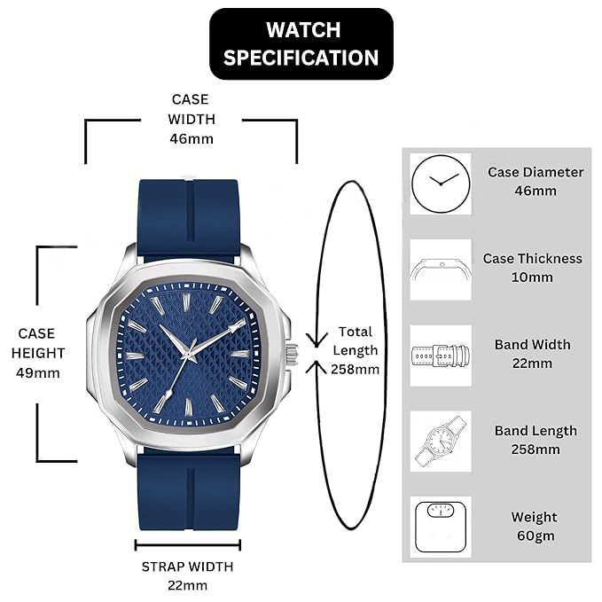 Image of styledose Minimalist dial Softest Adjustable Silicon Belt Quartz Analog Date Display Wrist Watch for Men
