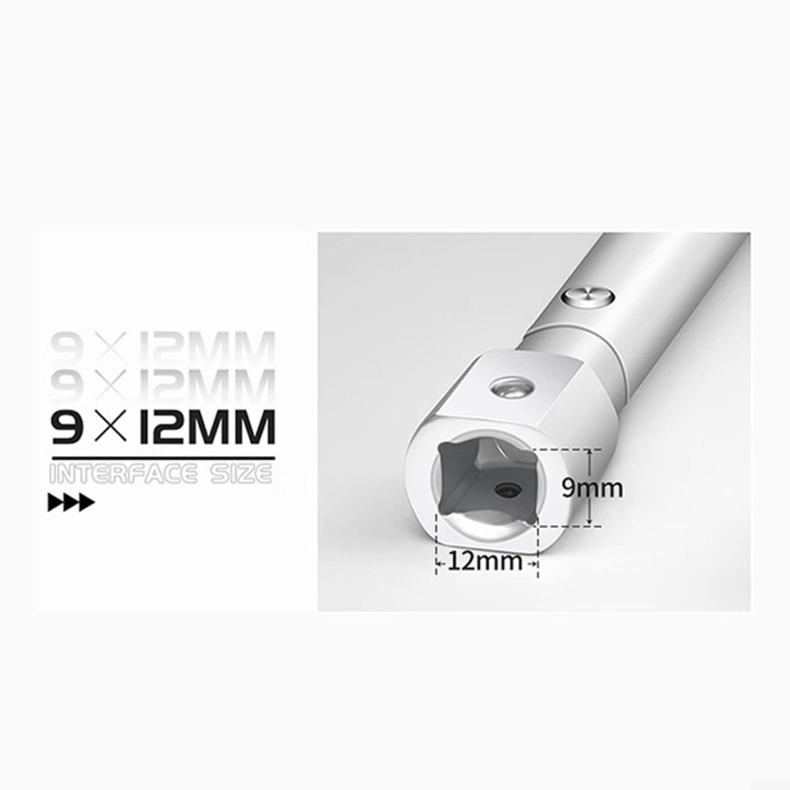 Clé dynamométrique numérique 6,8-135 nm, tête à cliquet réglable, alertes LED et stockage de données, acier au chrome vanadium pour automobile