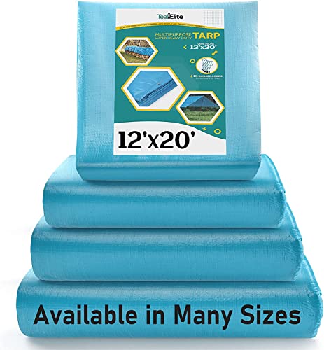 12'X20' Heavy Duty Tarp – Waterproof, 12Mil Thick Tarp Cover - Uv Resistant, Rip & Tear Proof With Metal Grommets – Multipurpose Use For Camping, Tent, Boat, Rv, Car #TOP22