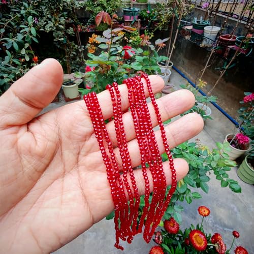 Image of 2mm Rondelle Glass Beads for Jewelry Making, Faceted Briolette Crytal Spacer Beads for Bracelet Necklace Earring, Red 1200pcs