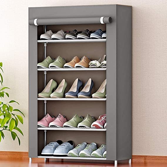 BDMP Shoe Racks for Home Shoe Rack with Cover 5 Layer Multipurpose Shoe