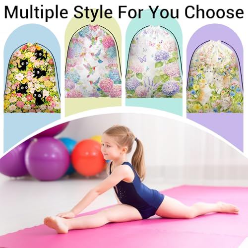 Image of Hummingbird Gymnastics Grip Bag Hydrangea Waterproof String Bag for Gym