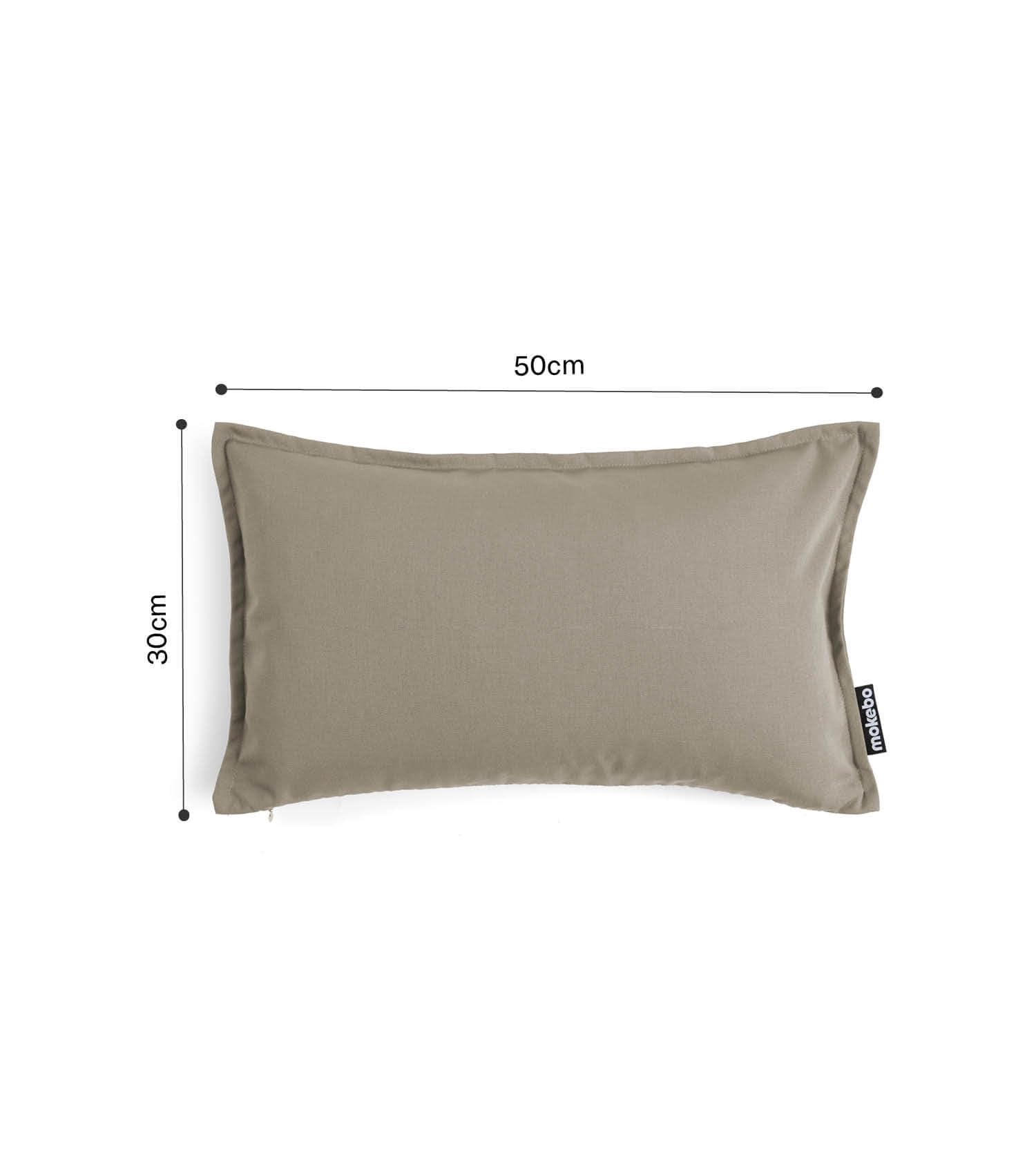 mokebo® Outdoor Kissen 'Das Ruhepolster' 2er-Set, (50x30cm) Terrassendeko, Sofakissen oder Kissen für Balkon, Terasse oder Garten, Dekokissen Bezug aus feinem Outdoorstoff in Taupe