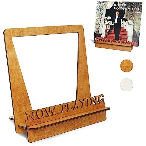 KELIFANG Now Playing Vinyl Record Stand, 3D Retro LP Records Display, Vintage Handcrafted Wood Storage Holder for Turntable Accessories, Now Spinning Vinyl Albums Record Holder Gift Ideas Cover