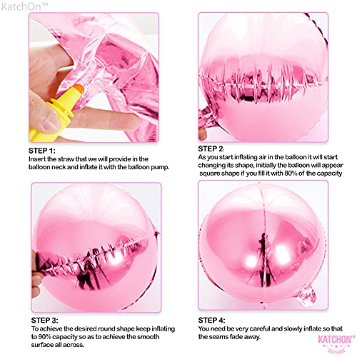 Image of KatchOn, Light Pink Balloons - 22 Inch, Pack 6 | Light Pink Foil Balloons for Pink Birthday Decorations | Metallic Balloon For Birthday, Gender Reveal, Baby Shower, Bachelorette Party