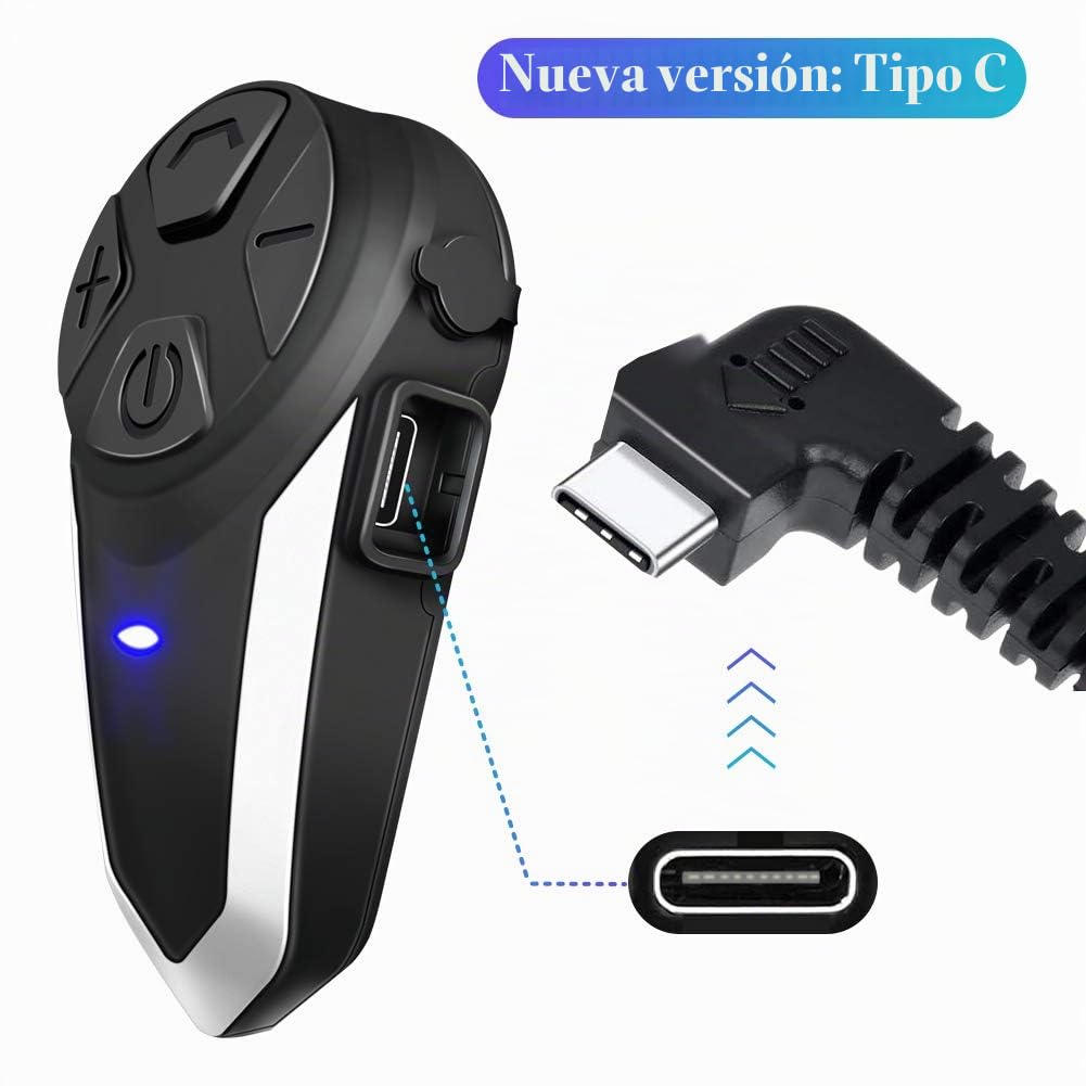 BT-S3 1000m Interfaz de Motocicleta Casco Auriculares Sistemas de comunicación en Tiempo Real Manos Libres Radio FM Intercomunicador Bluetooth Impermeable para 2 o 3 pasajeros(1 Pieza)