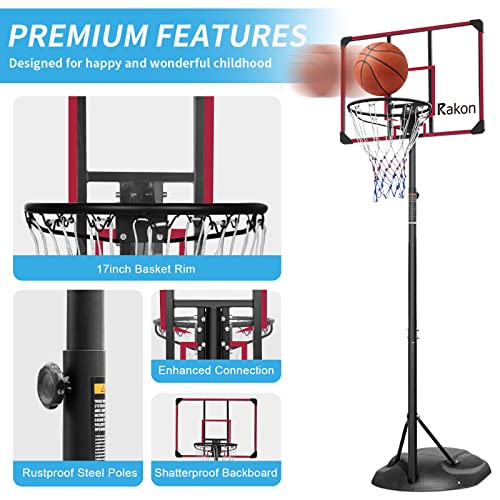 Pulang Portable Basketball Hoop Height Adjustable 7.5Ft-9.2Ft Basketball Stand Backboard System For Both Youth And Adults Black #TOP4