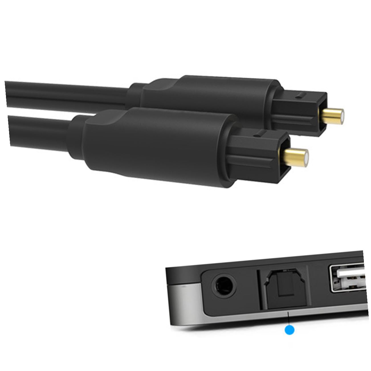 Artibetter 3pezzi Cavo Audio Ottico Fibra Cavo Digitale Per Amplificatore e Altoparlanti Connettori Cubo e Rimovibili Nero