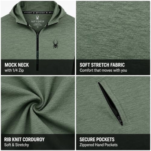 Image of Spyder Mens Quarter Zip Pullover Sweatshirt - Dry Fit Quarter Zip Hoodie